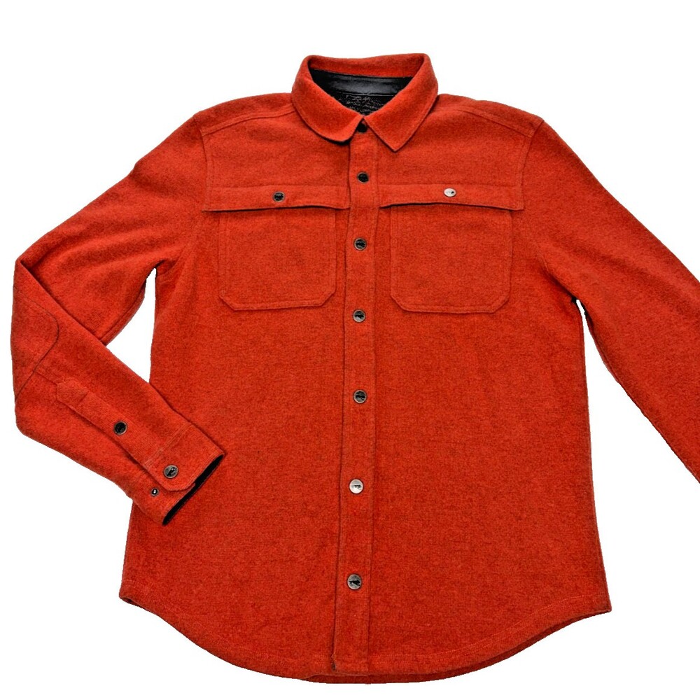 Howler Brothers Men's Wool Blend Shirt Snap Front Sz S Orange